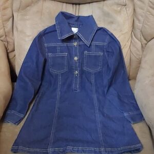 🌷🍂❄️ Blue Denim Long Sleeve Dress